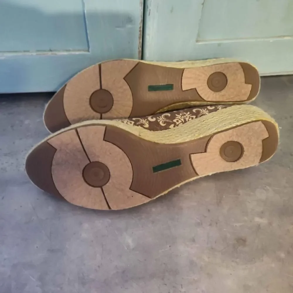 Grasshoppers Purefit Comfort Memory Foam Peep Toe Wedges Womens 7M NEW